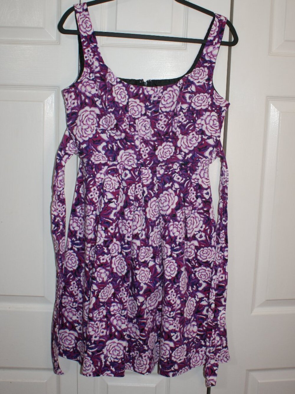 Corey P. Purple Floral Fit & Flare Mini Dress - 10 - EUC